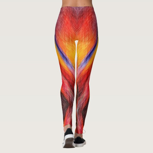 Sunset Abstract Colours Leggings (Back)