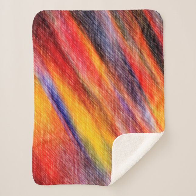 Sunset Abstract Colours Sherpa Blanket (Front)