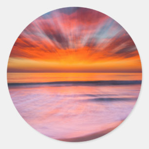 Sunset abstract from Tamarack Beach Classic Round Sticker