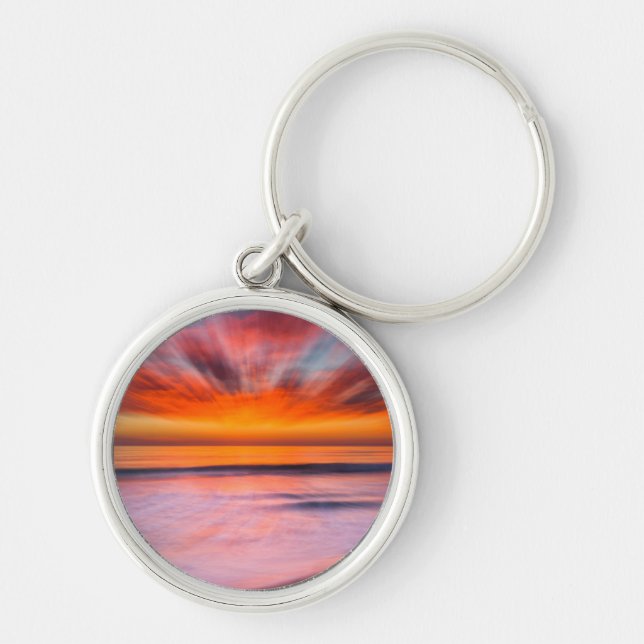 Sunset abstract from Tamarack Beach Key Ring (Front)
