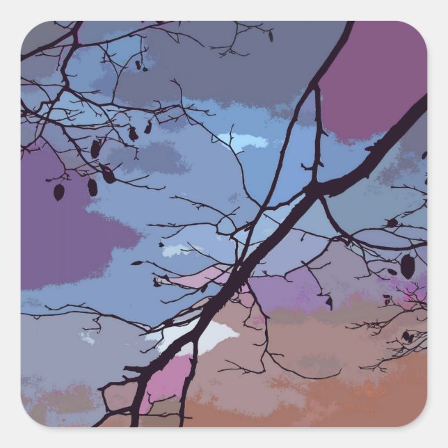 Sunset Abstract Square Sticker (Front)