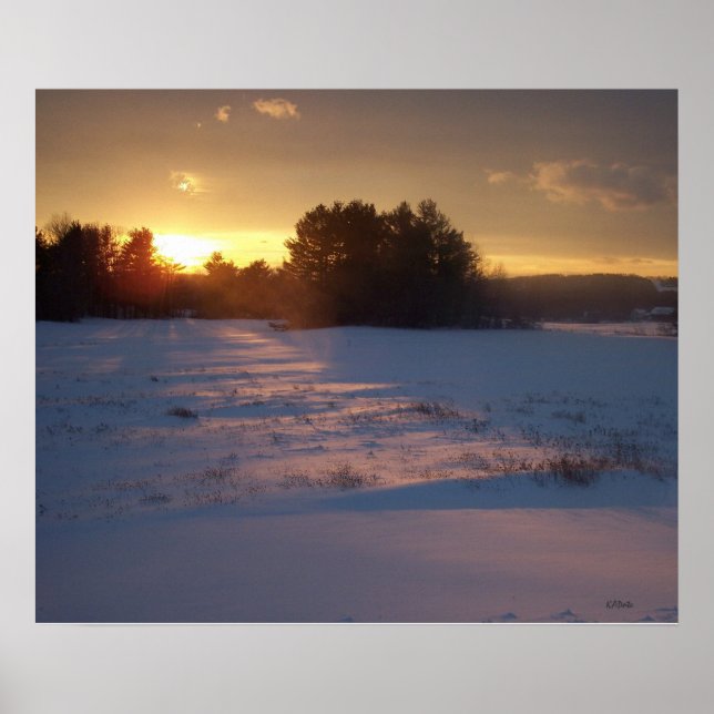 Sunset across the field poster (Front)