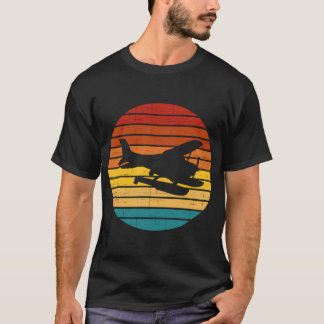 Sunset Aeroplane Flying Pilot Seaplane Aviator T-Shirt