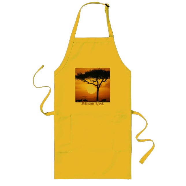 Sunset African Cook Long Apron (Front)