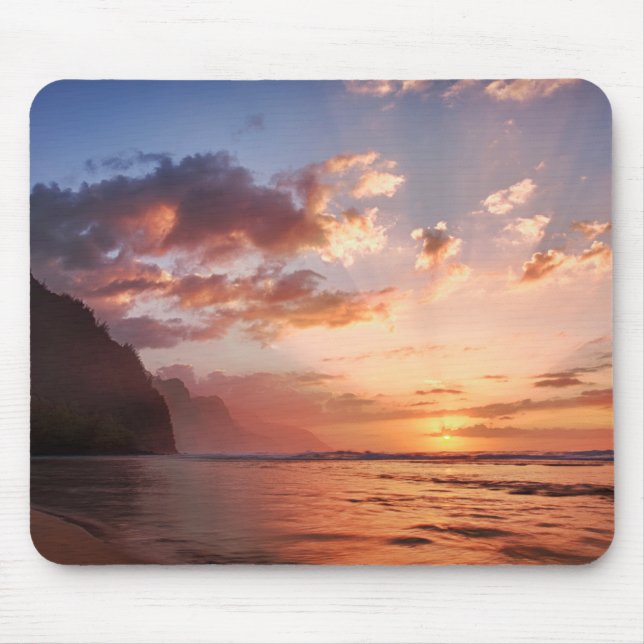 Sunset Along The Kauai Coast Mouse Mat (Front)
