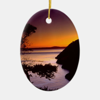 Sunset Anacortes Fidalgo Island Ceramic Tree Decoration
