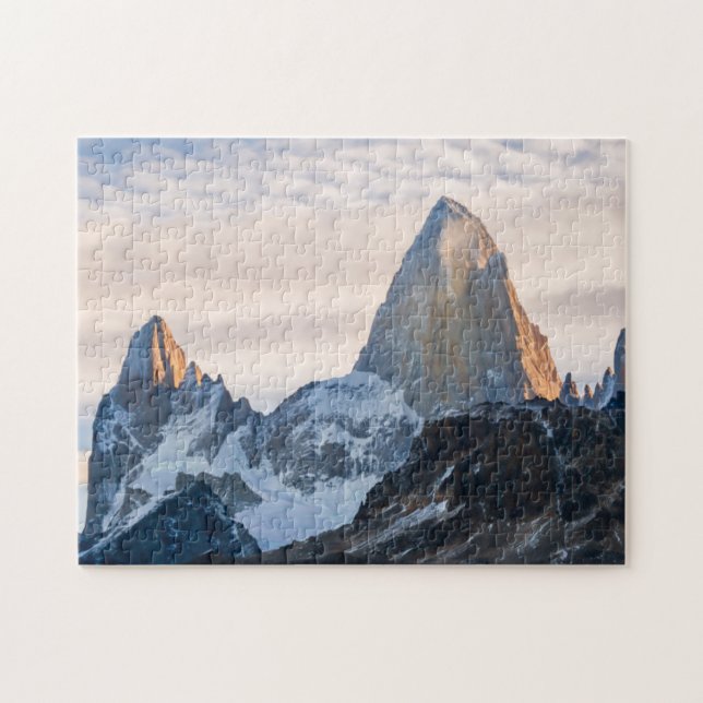 Sunset And Clouds Over Mt Fitzroy Jigsaw Puzzle (Horizontal)