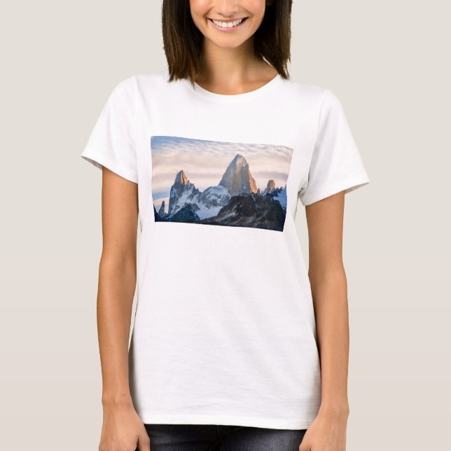 Sunset And Clouds Over Mt Fitzroy T-Shirt (Front)