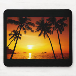 Sunset and Palm Trees Mouse Mat