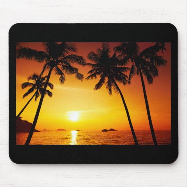 Sunset and Palm Trees Mouse Mat (Front)