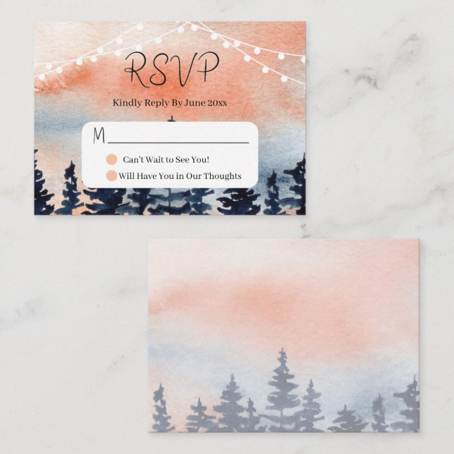 Sunset and Pine Forest Enclosure Card (Front/Back)
