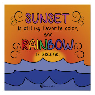 Sunset and Rainbow Poster - Square