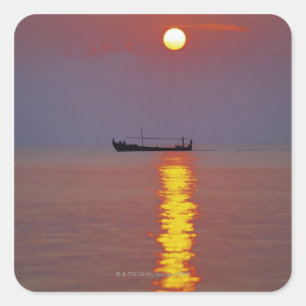 Sunset and Sea 2 Square Sticker