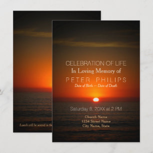 Sunset and Sea Celebration of Life Invitation