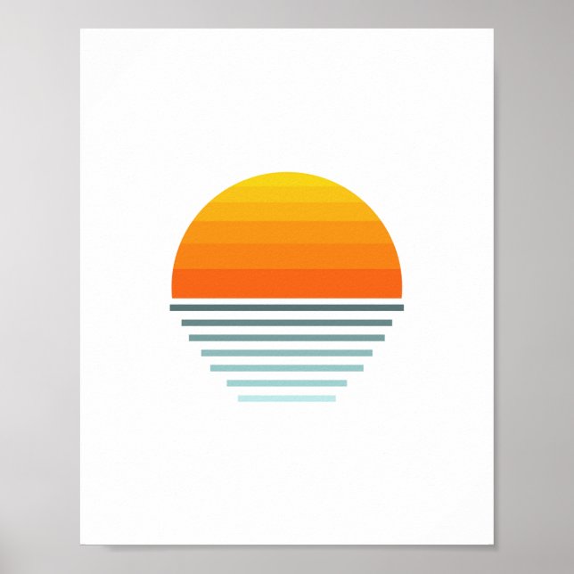 Sunset and sea graphic design poster (Front)