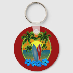 Sunset And Surfboards Key Ring