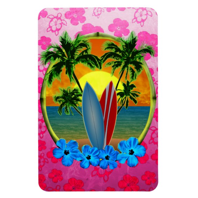Sunset And Surfboards Magnet (Vertical)