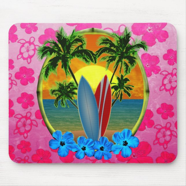 Sunset And Surfboards Mouse Mat (Front)
