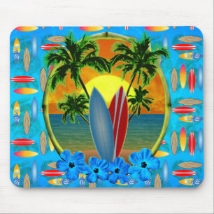 Sunset And Surfboards Mouse Mat