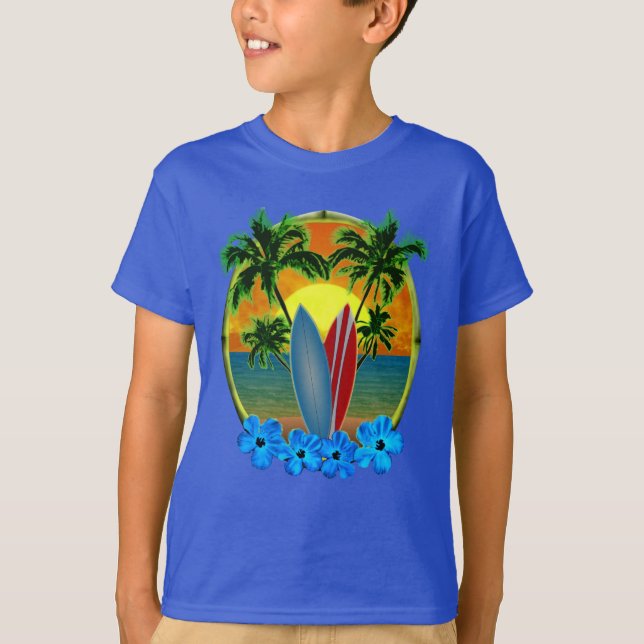 Sunset And Surfboards T-Shirt (Front)