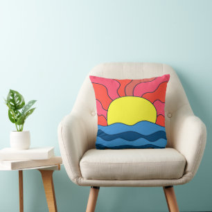 Sunset and Waves Cushion