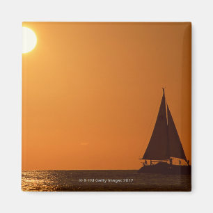Sunset and Yacht Magnet