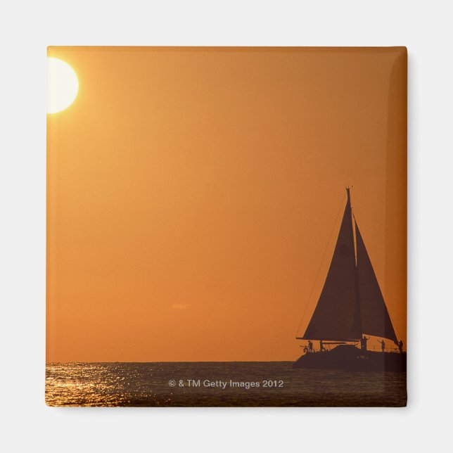 Sunset and Yacht Magnet (Front)