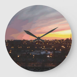 Sunset - April 6, 2018 7:34PM. Large Clock
