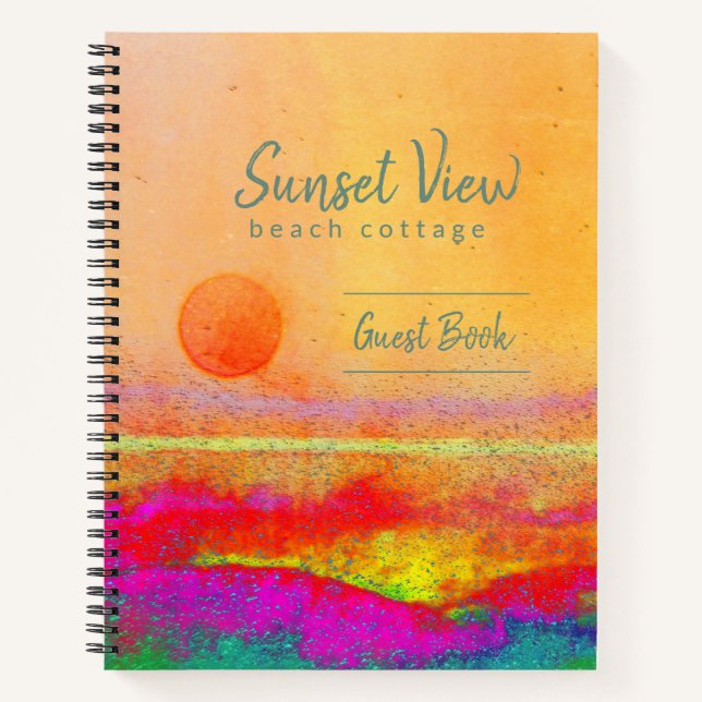 Sunset Art Beach House Vacation Rental Guest Book  (Front)