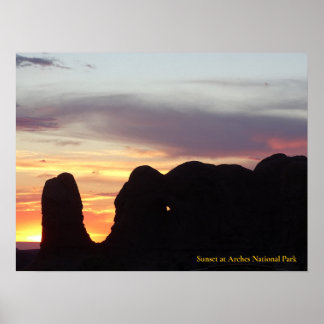 Sunset at Arches National Park Poster