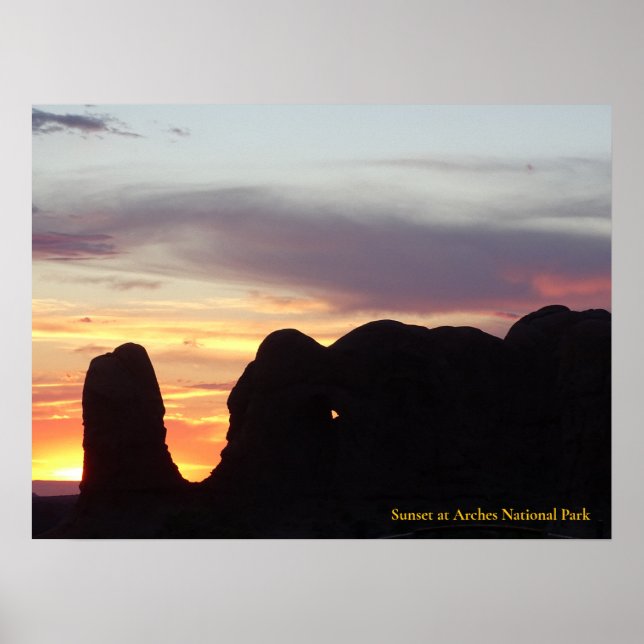 Sunset at Arches National Park Poster (Front)