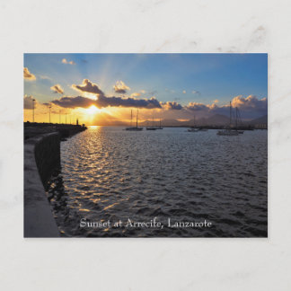Sunset at Arrecife, Lanzarote, Postcard