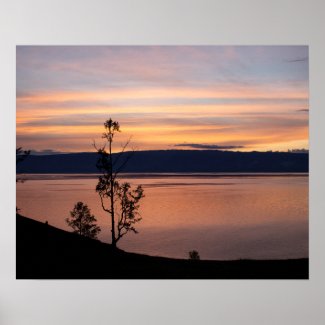 Sunset at Baikal Lake Poster