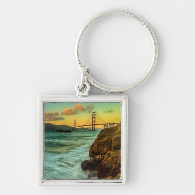 Sunset at Baker Beach Key Ring (Front)