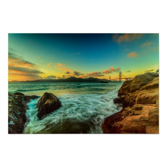 Sunset at Baker Beach Poster (Front)