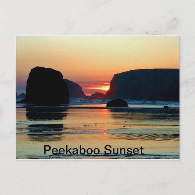 Sunset at Bandon, Oregon Postcard (Front)