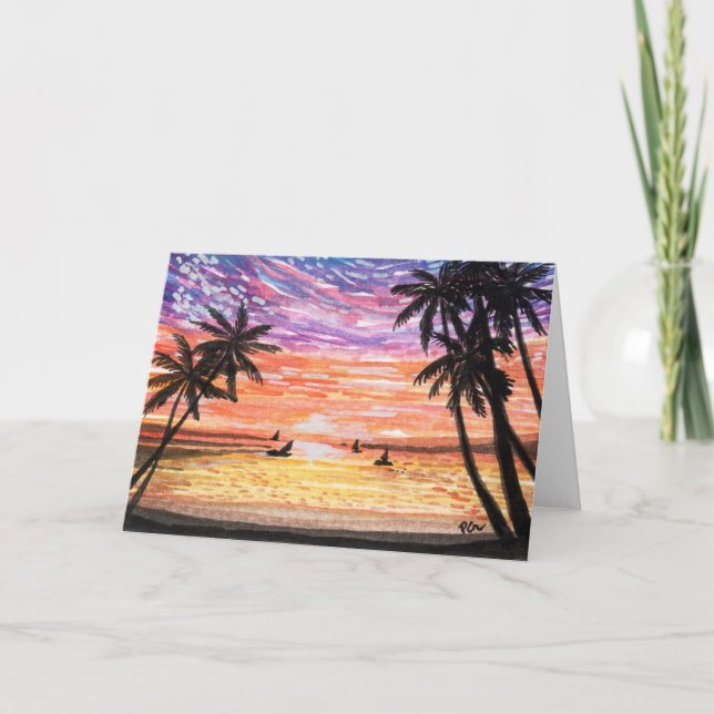 Sunset At Bay Card (Front)