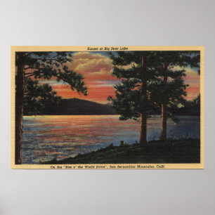 Sunset at Big Bear Lake Poster