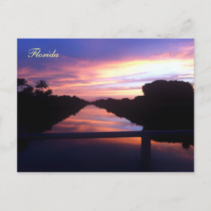 Sunset At Canal Postcard