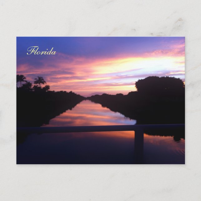 Sunset At Canal Postcard (Front)
