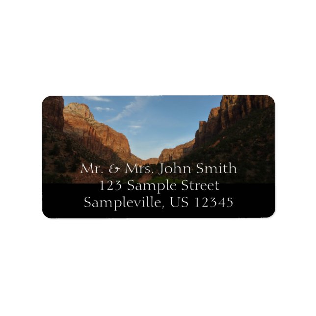 Sunset at Canyon Junction at Zion National Park Label (Front)