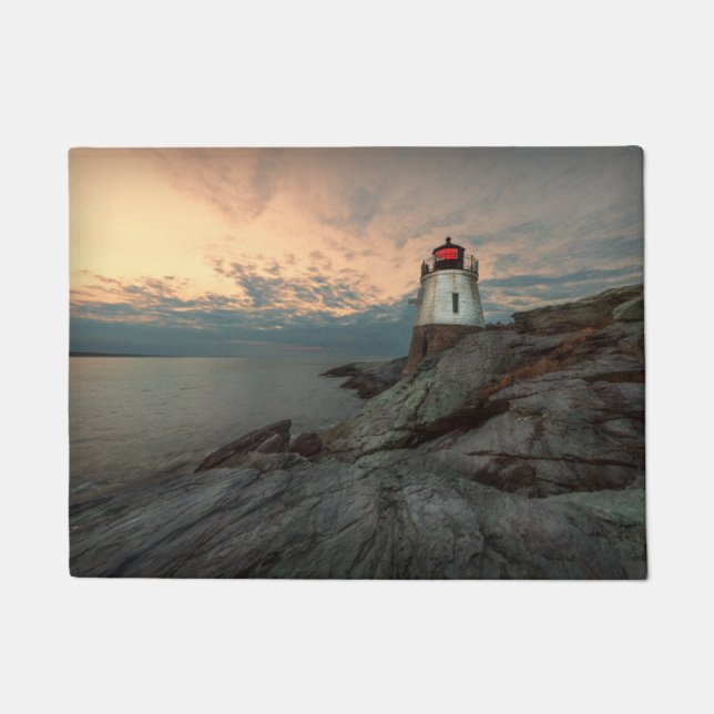 Sunset At Castle Hill Lighthouse Doormat (Front)