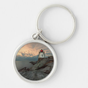 Sunset At Castle Hill Lighthouse Key Ring