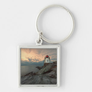 Sunset At Castle Hill Lighthouse Key Ring