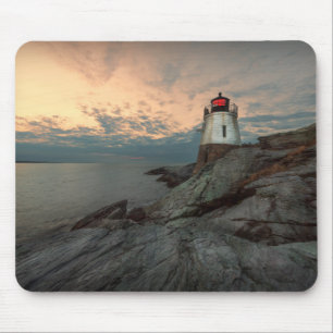 Sunset At Castle Hill Lighthouse Mouse Mat