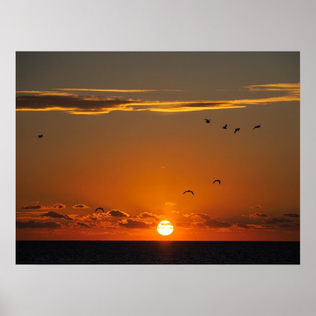 Sunset at Cayeux sur Mer in France  Poster (Front)