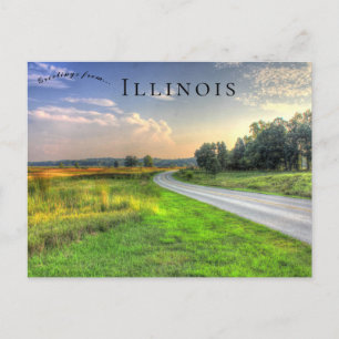 Sunset at Chain O Lakes State Park Illinois Postcard
