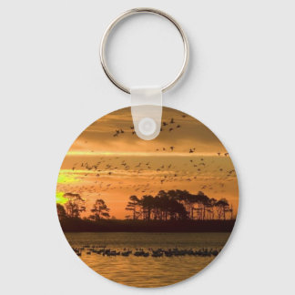 Sunset at Chincoteague Key Ring