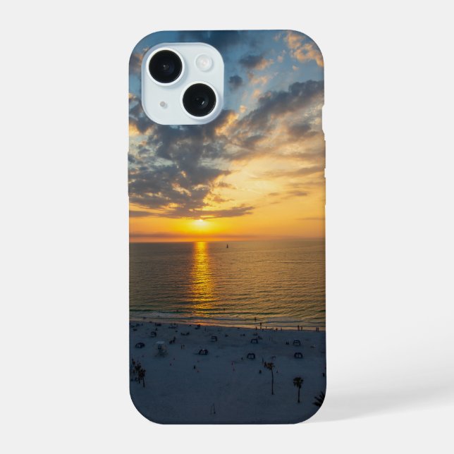 Sunset at Clearwater Beach iPhone 15 Case (Back)