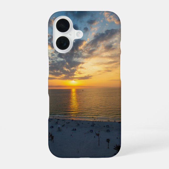 Sunset at Clearwater Beach iPhone 16 Case (Back)